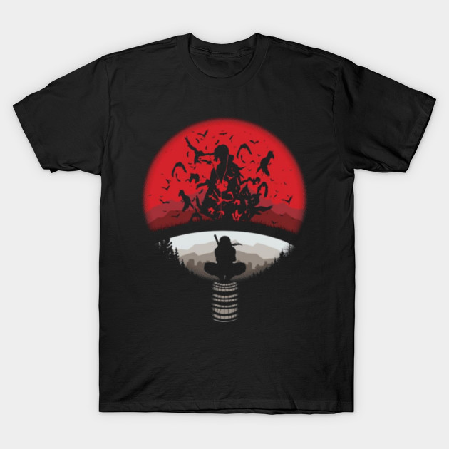 Itachi uchiha red moon naruto T-Shirt-TOZ